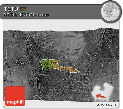 Satellite 3D Map of TETU, darken, desaturated