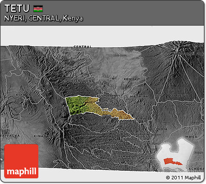 Satellite 3D Map of TETU, darken, desaturated