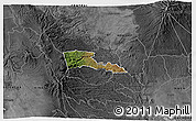 Satellite 3D Map of TETU, darken, desaturated