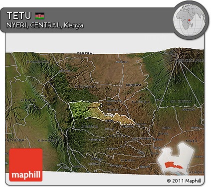 Satellite 3D Map of TETU, darken