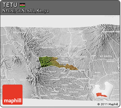 Satellite 3D Map of TETU, lighten, desaturated
