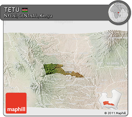 Satellite 3D Map of TETU, lighten
