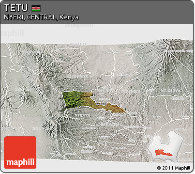 Satellite 3D Map of TETU, lighten, semi-desaturated