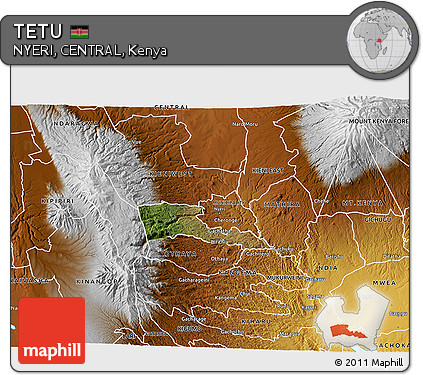 Satellite 3D Map of TETU, physical outside