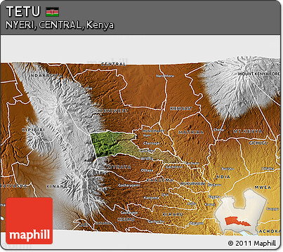 Satellite 3D Map of TETU, physical outside