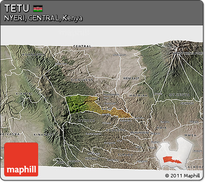 Satellite 3D Map of TETU, semi-desaturated