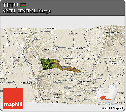 Satellite 3D Map of TETU, shaded relief outside