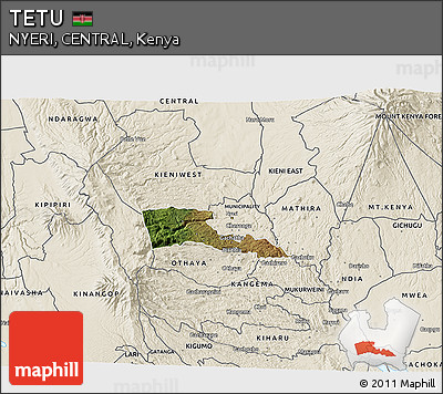 Satellite 3D Map of TETU, shaded relief outside