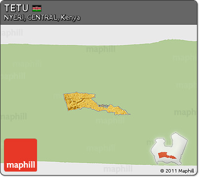 Savanna Style 3D Map of TETU, single color outside