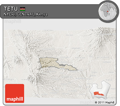 Shaded Relief 3D Map of TETU, lighten