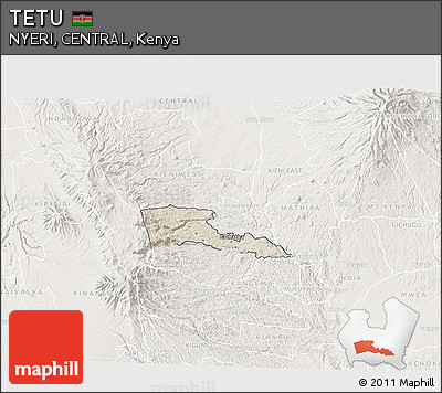 Shaded Relief 3D Map of TETU, lighten