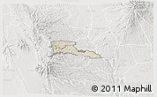 Shaded Relief 3D Map of TETU, lighten, semi-desaturated