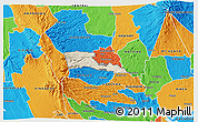 Shaded Relief 3D Map of TETU, political outside