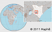 Gray Location Map of TETU, highlighted country, highlighted parent region, within the entire country
