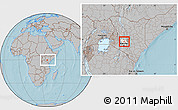 Gray Location Map of TETU, highlighted grandparent region, within the entire country, hill shading