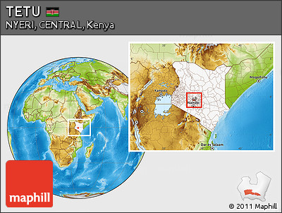 Physical Location Map of TETU, highlighted country, highlighted parent region, within the entire country