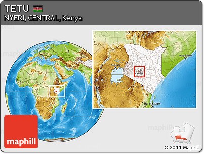 Physical Location Map of TETU, highlighted country, highlighted parent region, within the entire country