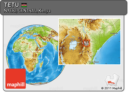 Physical Location Map of TETU, highlighted parent region, highlighted grandparent region, within the entire country