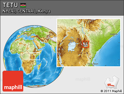 Physical Location Map of TETU, highlighted parent region, highlighted grandparent region, within the entire country