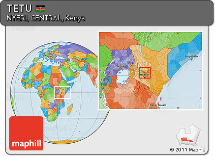 Political Location Map of TETU, within the entire country