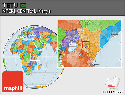 Political Location Map of TETU, within the entire country