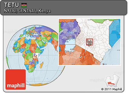 Political Location Map of TETU, highlighted country, highlighted grandparent region