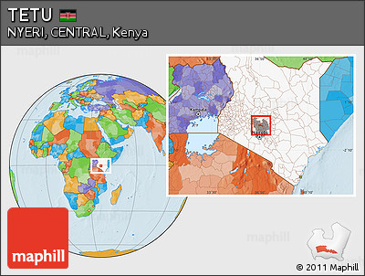 Political Location Map of TETU, highlighted country, highlighted grandparent region