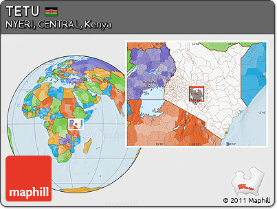 Political Location Map of TETU, highlighted country, highlighted grandparent region