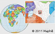 Political Location Map of TETU, highlighted country, highlighted grandparent region