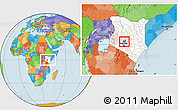 Political Location Map of TETU, highlighted country, highlighted parent region, within the entire country