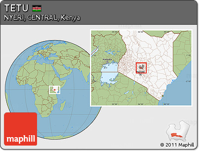 Savanna Style Location Map of TETU, highlighted country, highlighted parent region