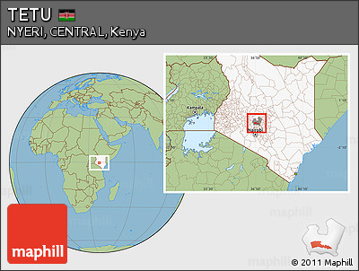 Savanna Style Location Map of TETU, highlighted country, highlighted parent region