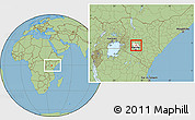 Savanna Style Location Map of TETU, highlighted grandparent region, within the entire country
