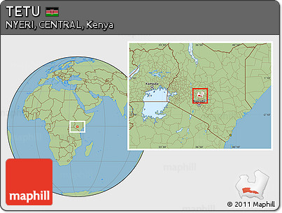 Savanna Style Location Map of TETU, highlighted parent region