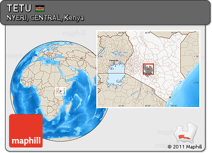 Shaded Relief Location Map of TETU, highlighted country, highlighted grandparent region