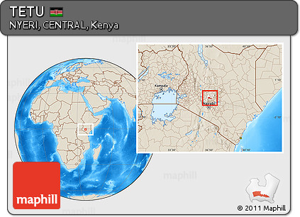 Shaded Relief Location Map of TETU, highlighted parent region