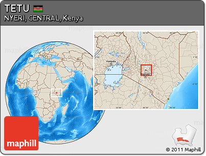 Shaded Relief Location Map of TETU, highlighted parent region