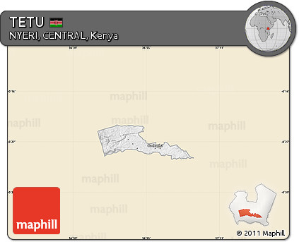 Classic Style Map of TETU, single color outside