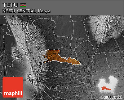 Physical Map of TETU, darken, desaturated