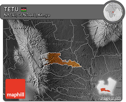 Physical Map of TETU, darken, desaturated