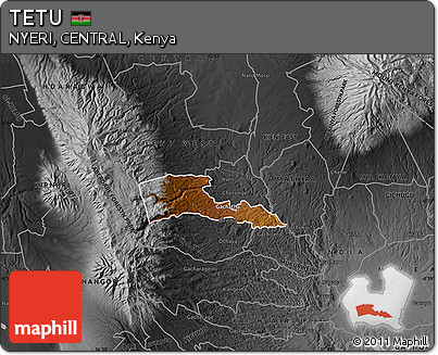 Physical Map of TETU, darken, desaturated