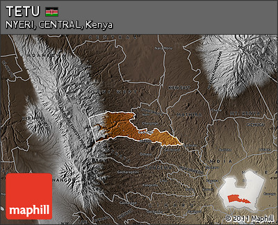 Physical Map of TETU, darken, semi-desaturated