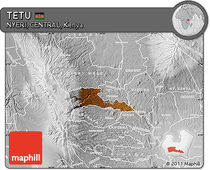 Physical Map of TETU, lighten, desaturated