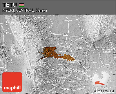 Physical Map of TETU, lighten, desaturated