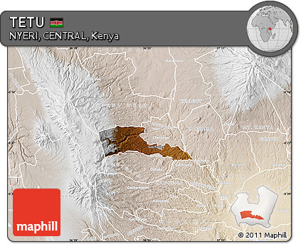 Physical Map of TETU, lighten
