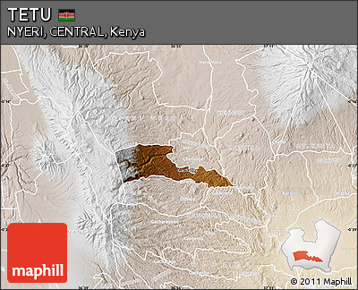 Physical Map of TETU, lighten