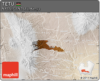 Physical Map of TETU, lighten