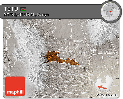 Physical Map of TETU, lighten, semi-desaturated