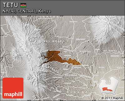 Physical Map of TETU, lighten, semi-desaturated