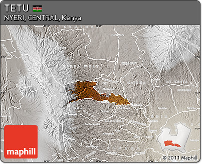 Physical Map of TETU, lighten, semi-desaturated